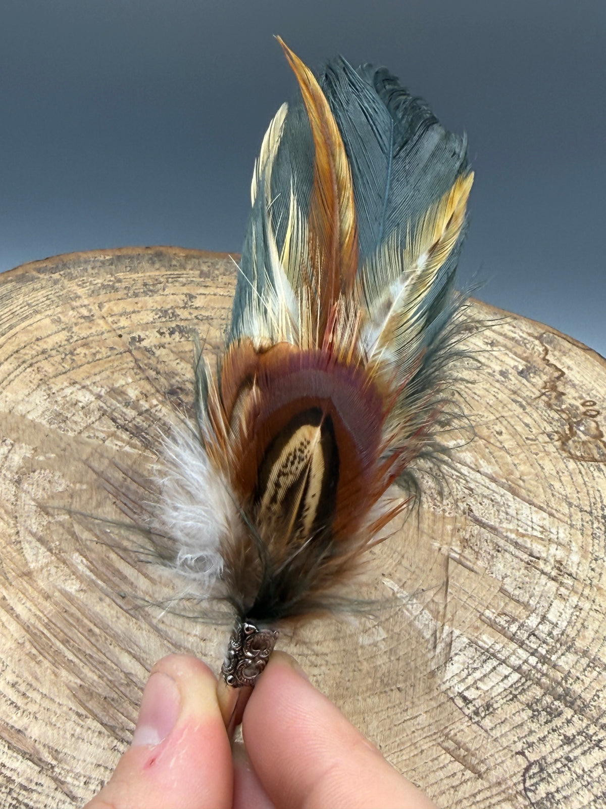 Ornate Feather Hat Brooch
