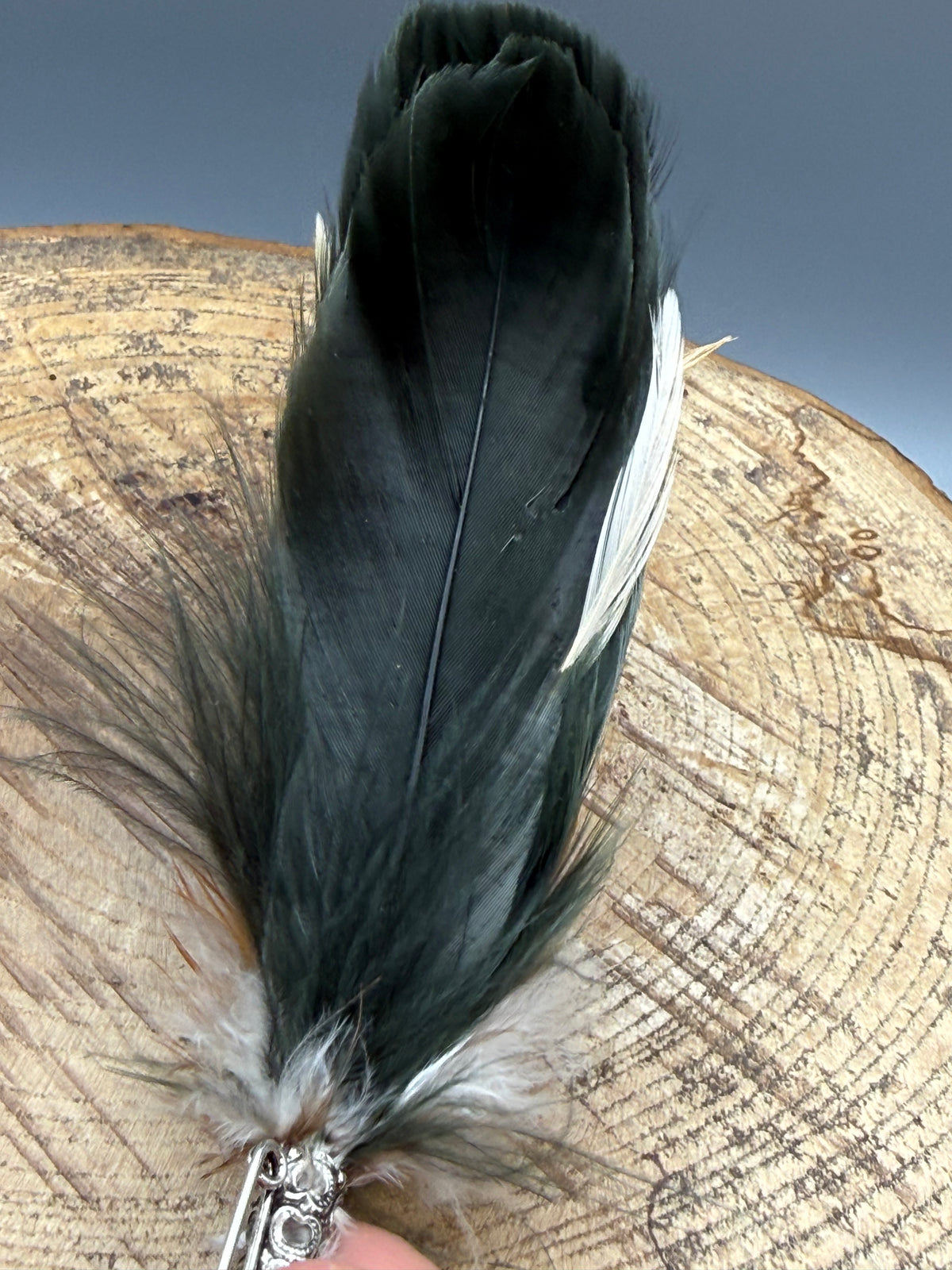 Ornate Feather Hat Brooch