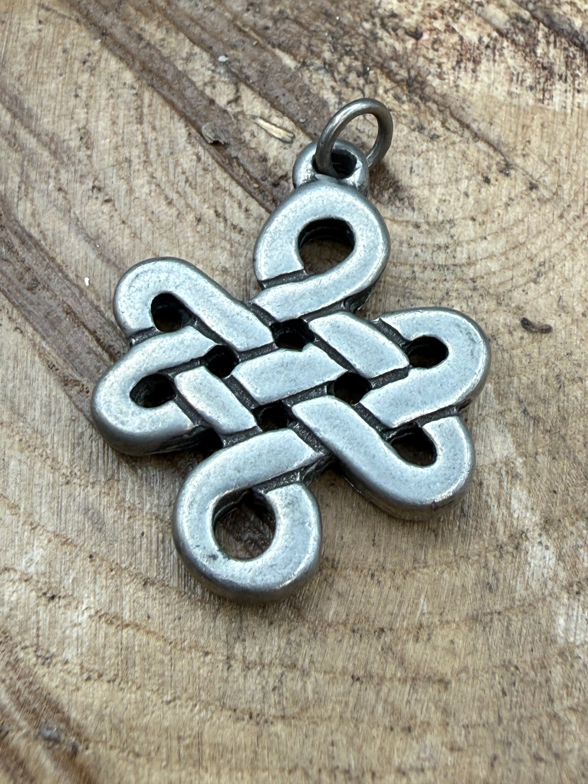 Vintage Pewter Endless Knot Pendant