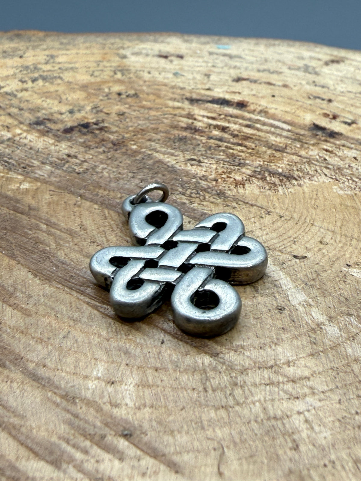 Vintage Pewter Endless Knot Pendant