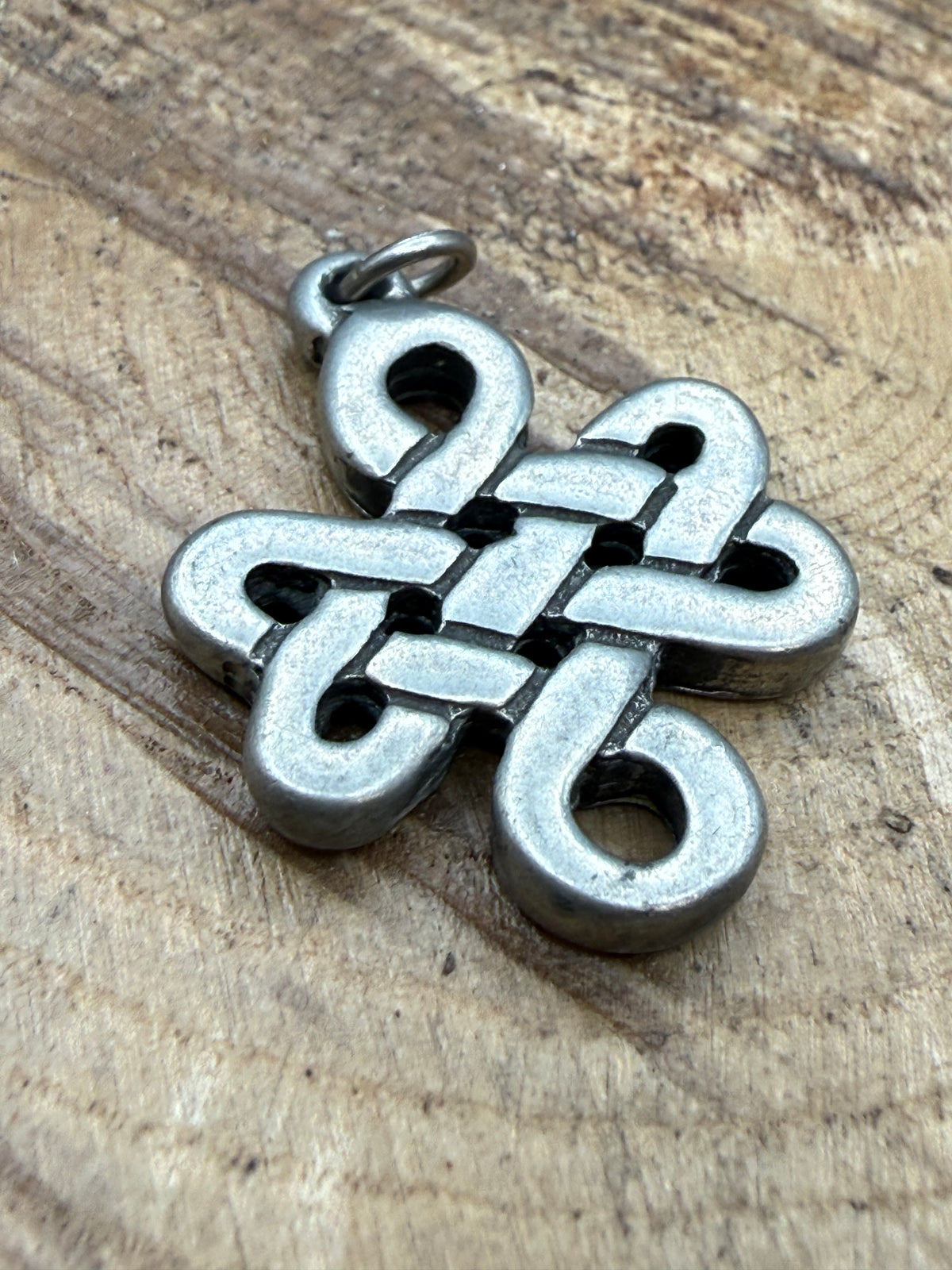 Vintage Pewter Endless Knot Pendant