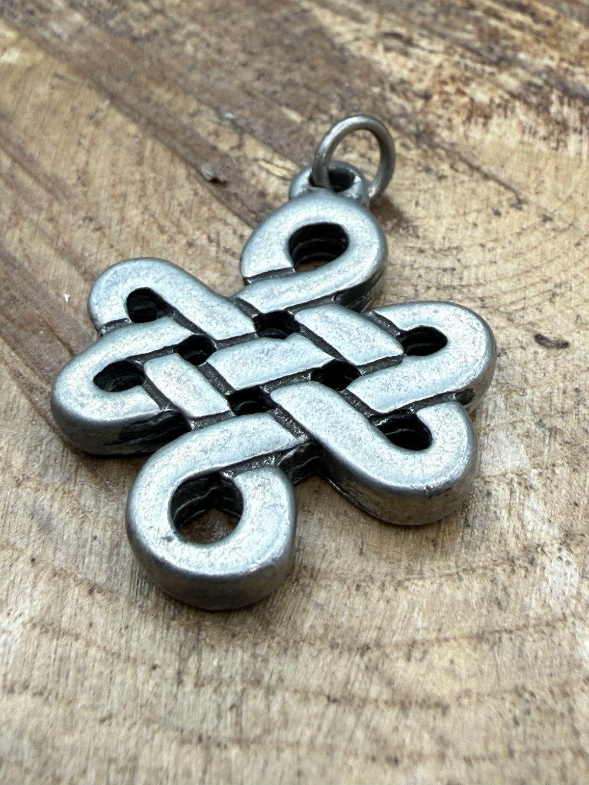 Vintage Pewter Endless Knot Pendant