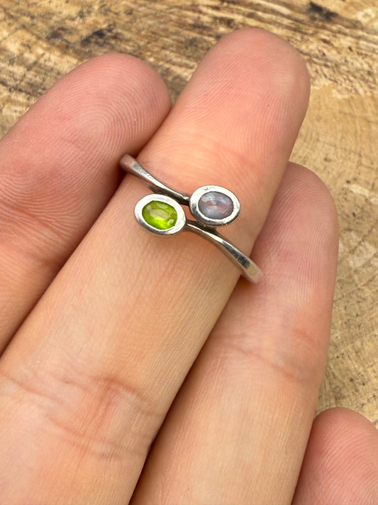 Vintage Sterling Silver Toi et Moi Ring