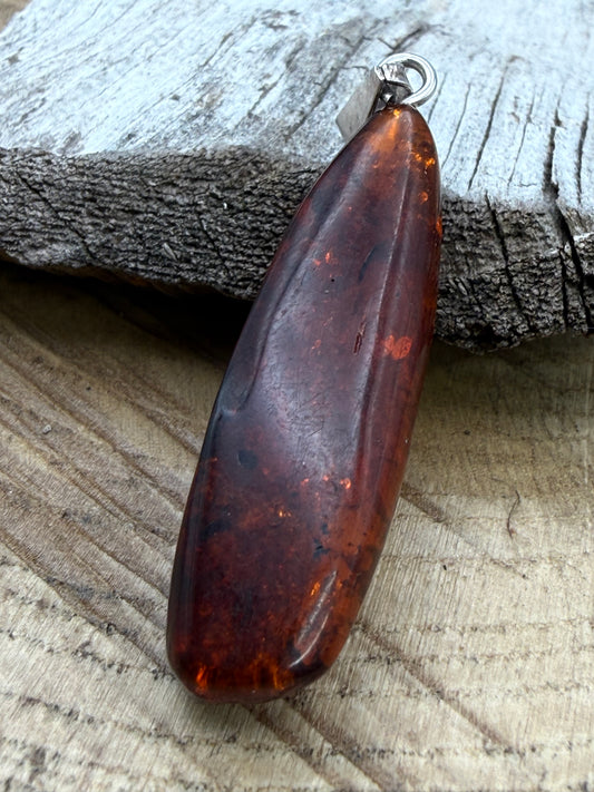 Vintage Amber Drop Pendant