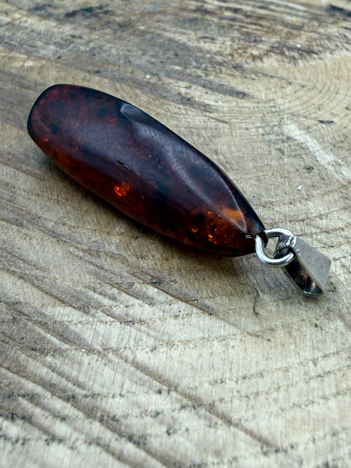 Vintage Amber Drop Pendant