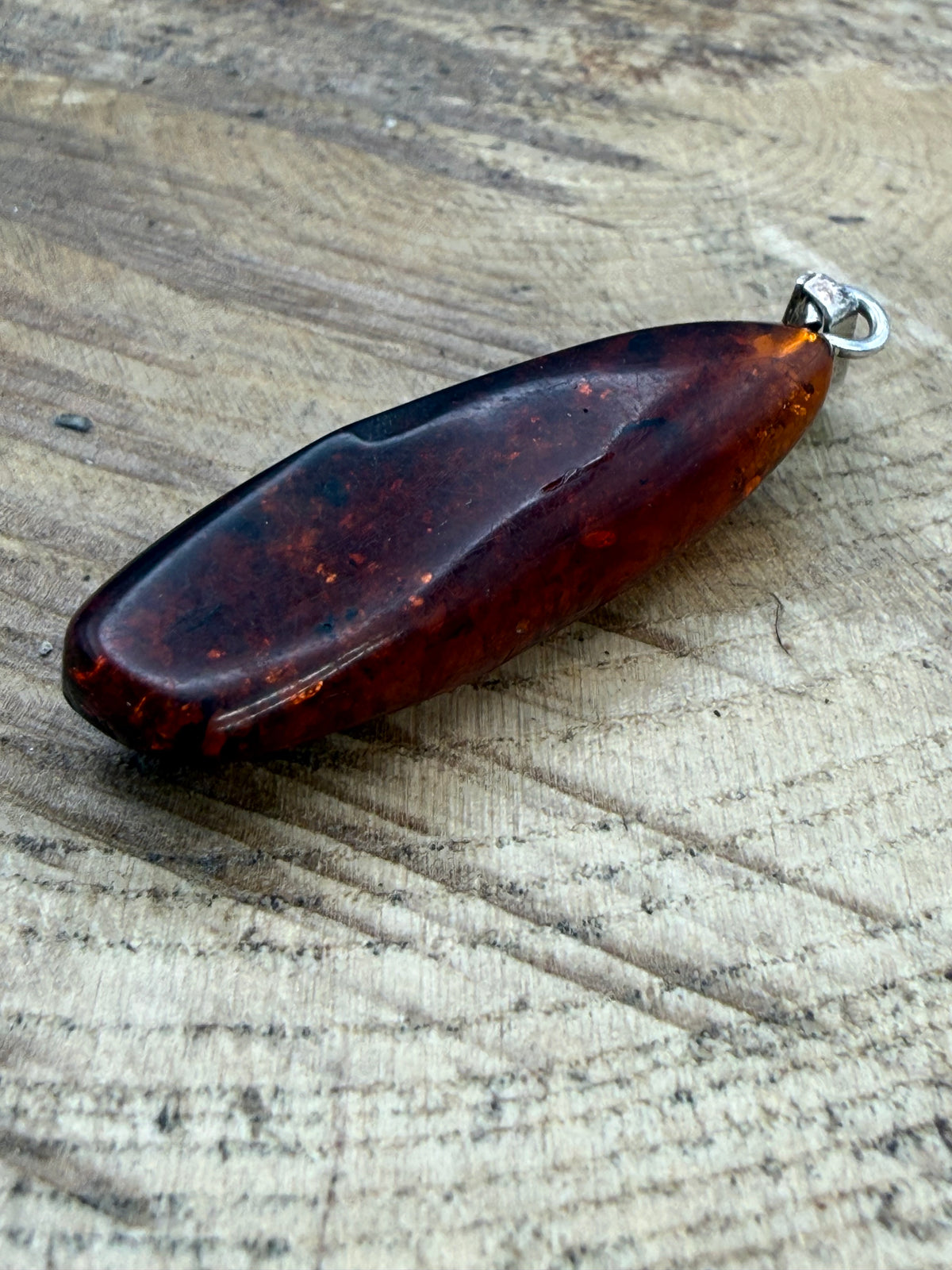 Vintage Amber Drop Pendant