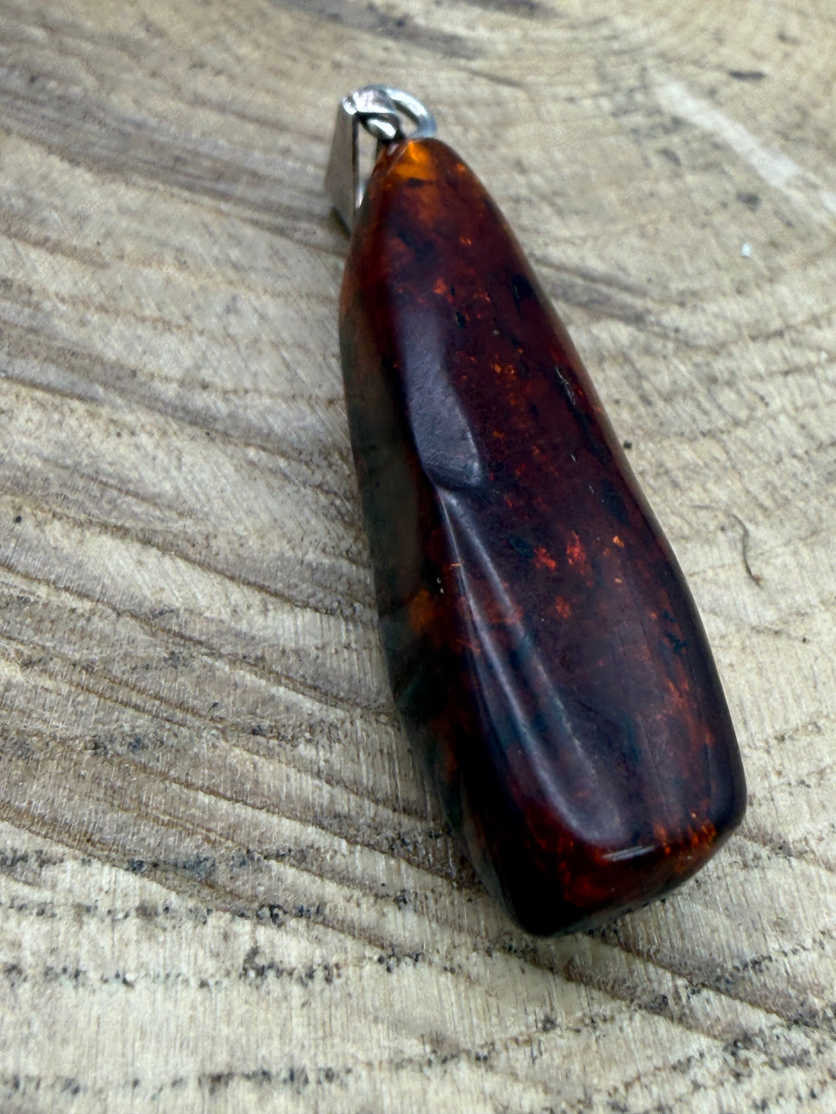 Vintage Amber Drop Pendant