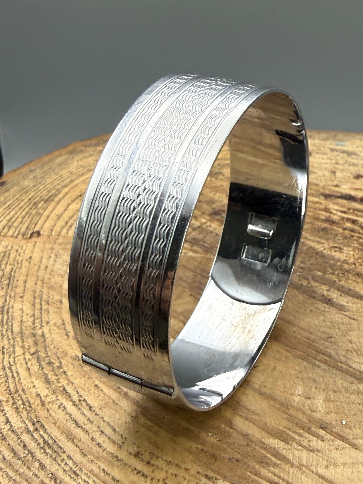 Vintage Engine Turned Hinged Bangle