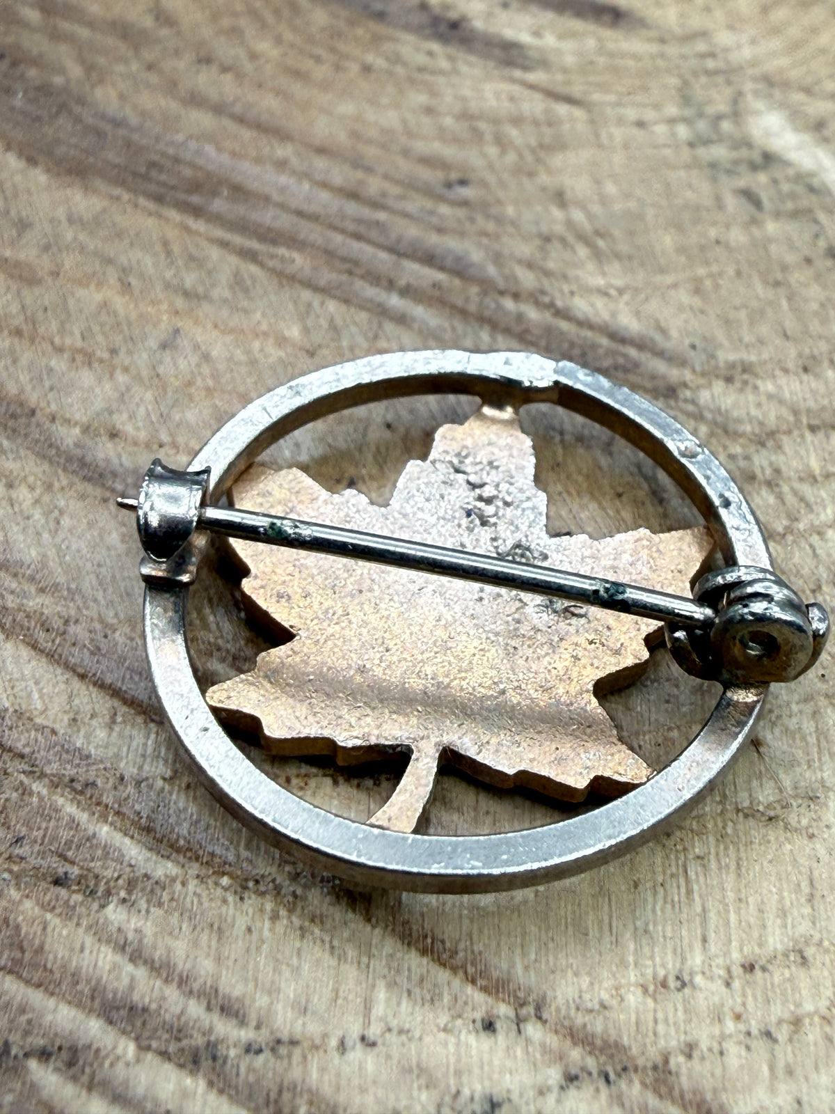 Vintage Calgary Maple Leaf Enamel Brooch