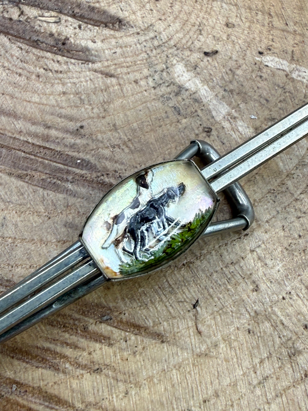 Vintage Art Deco Hunting Dogs Tie Clip