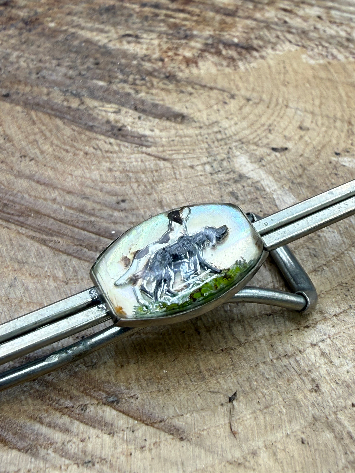 Vintage Art Deco Hunting Dogs Tie Clip