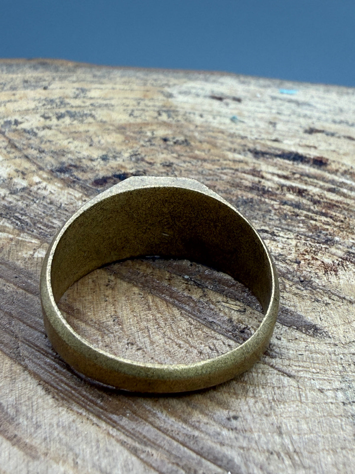 Antique Brass Monogram Signet Ring - Size Z