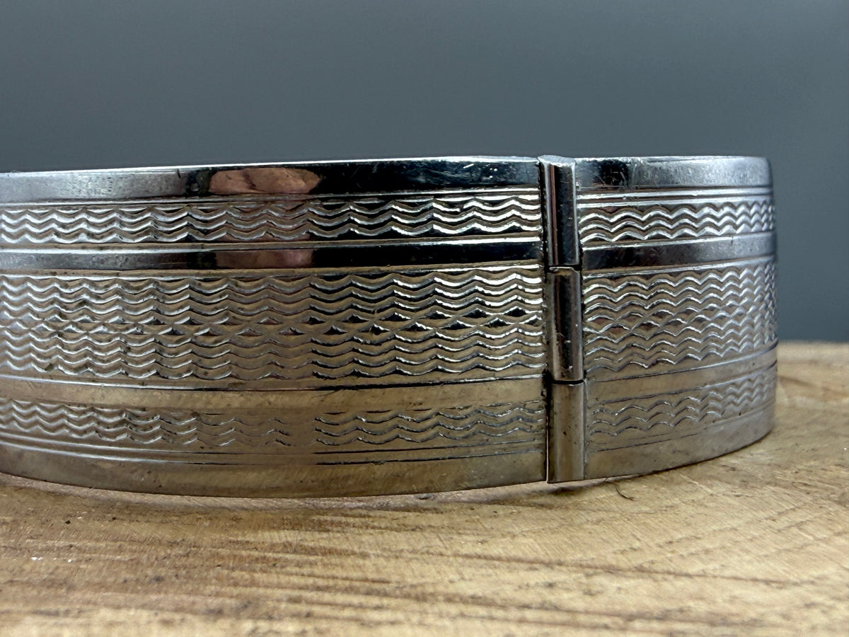 Vintage Engine Turned Hinged Bangle