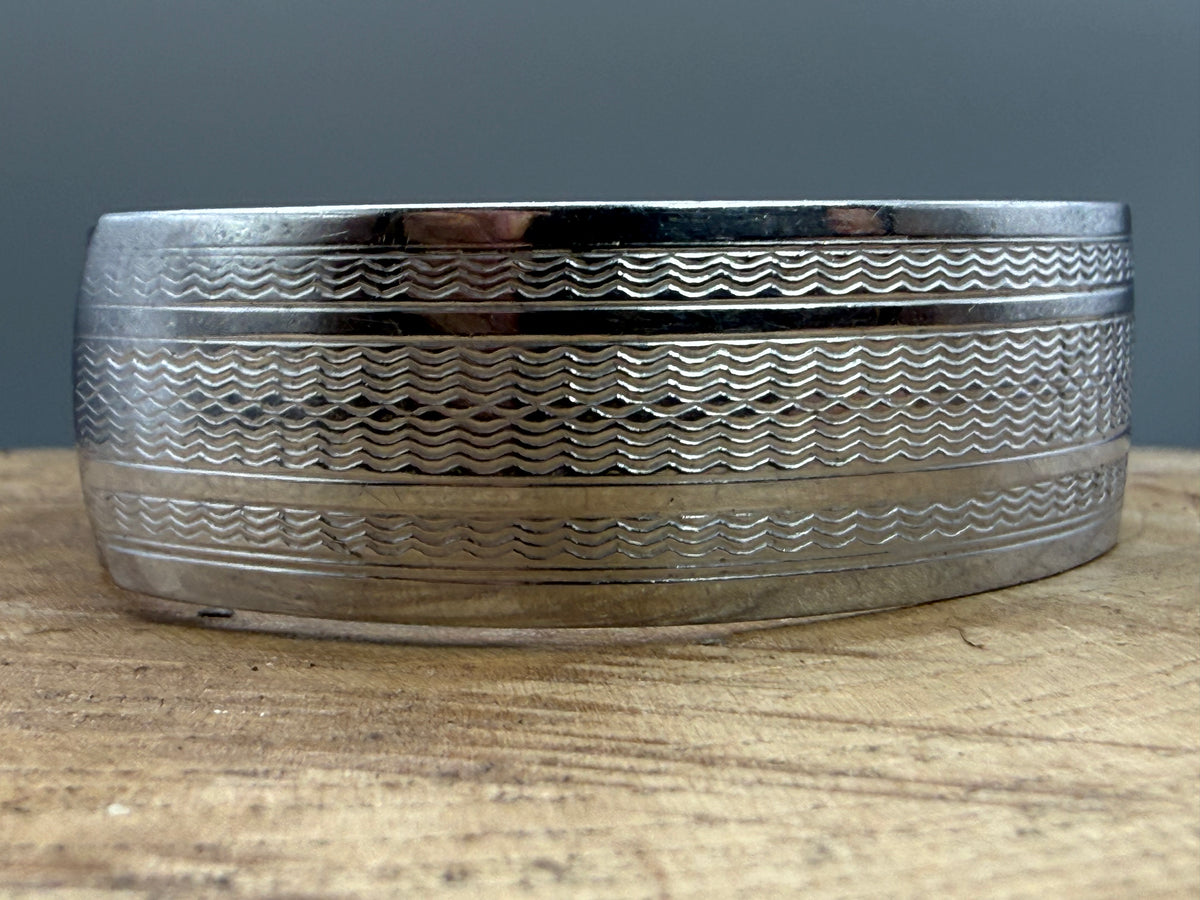 Vintage Engine Turned Hinged Bangle