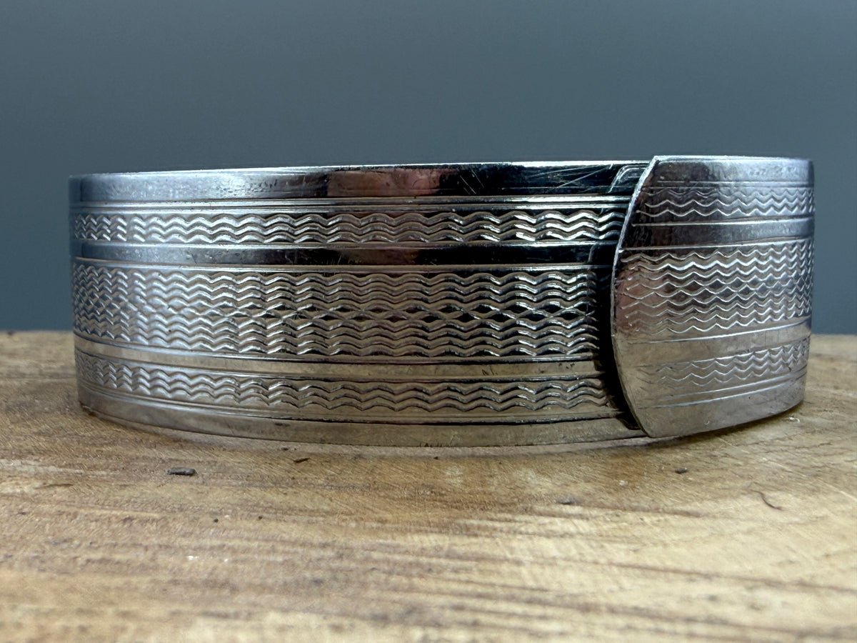 Vintage Engine Turned Hinged Bangle