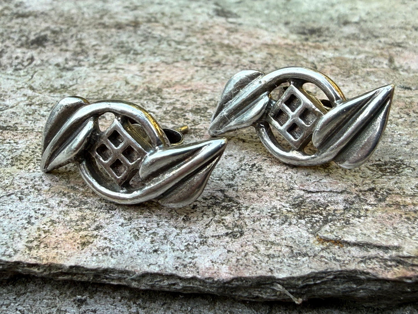 Vintage Celtic CLJ Stud Earrings