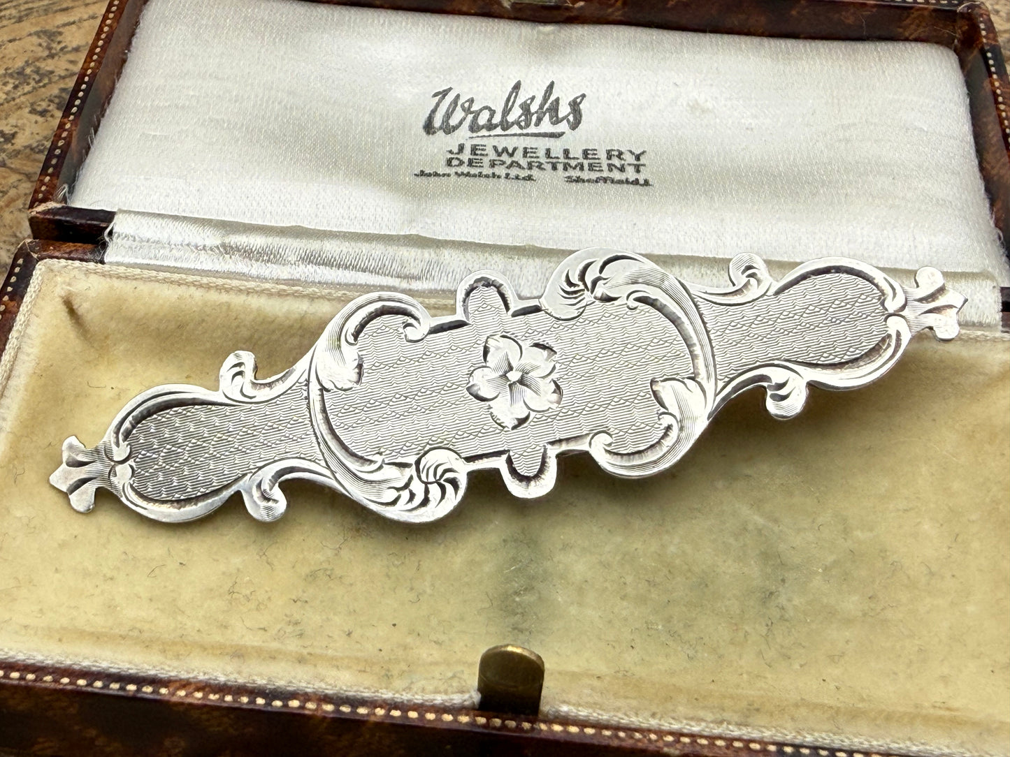 Victorian Sterling Silver Aesthetic Period Bar Brooch