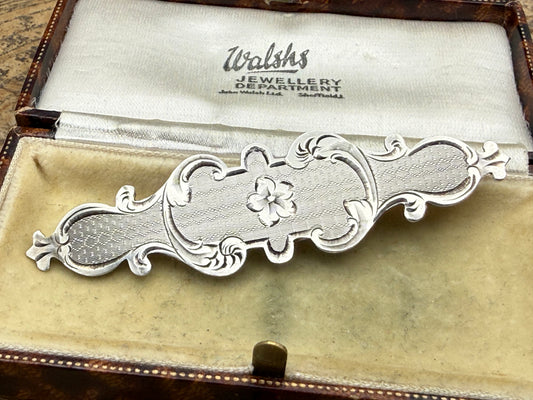 Victorian Sterling Silver Aesthetic Period Bar Brooch