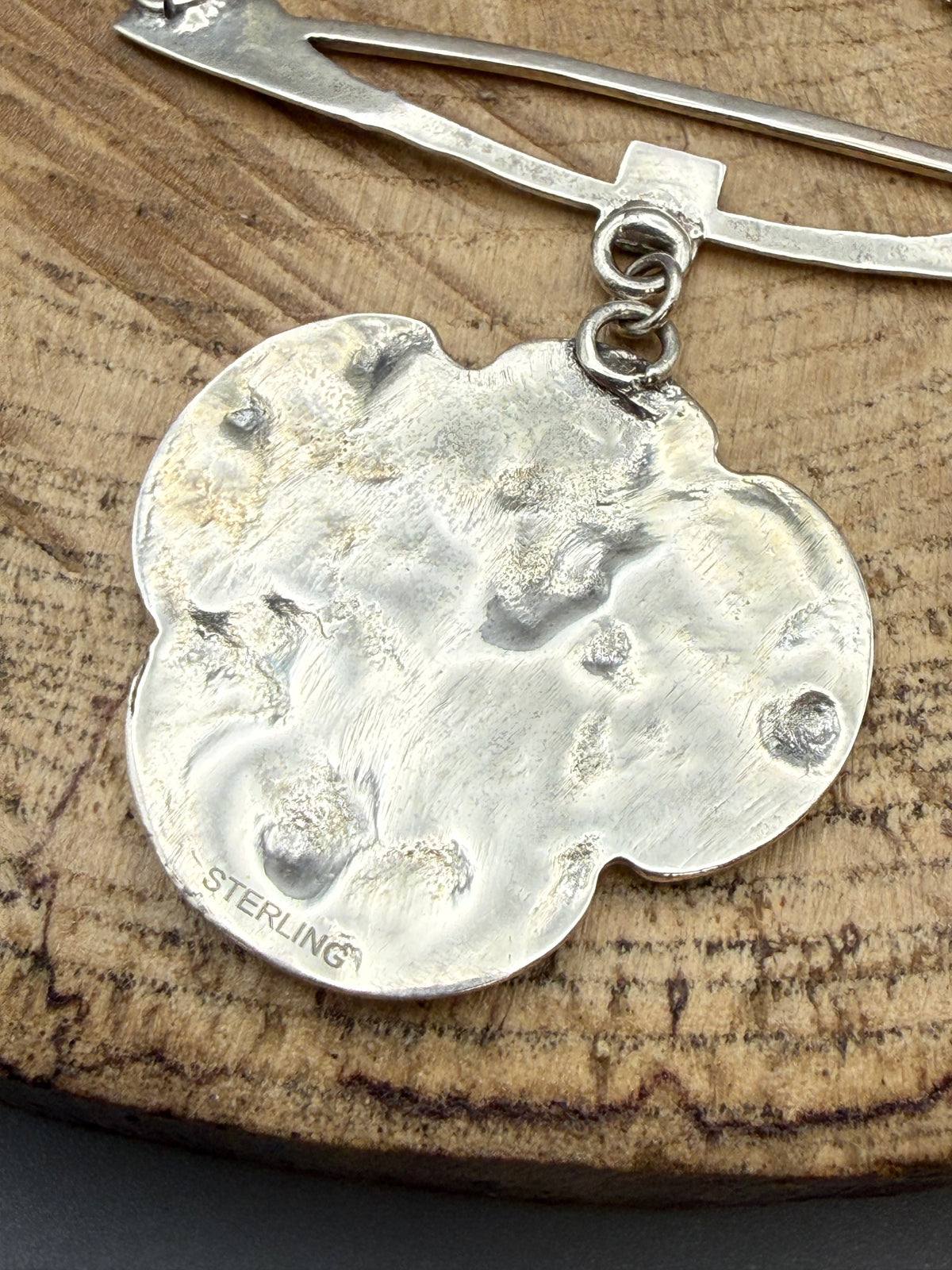 Art Nouveau Style Silver & Enamel Maiden Pendant Necklace
