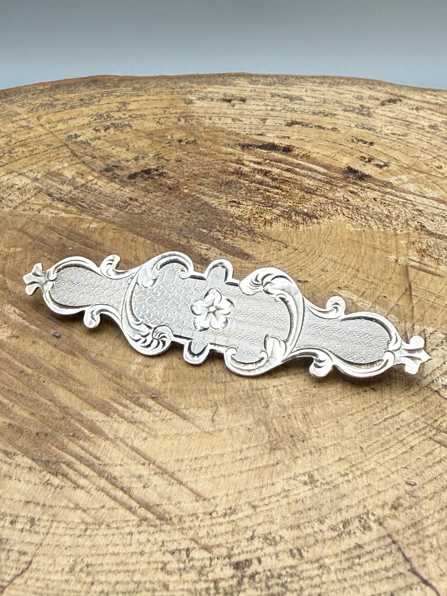 Victorian Sterling Silver Aesthetic Period Bar Brooch