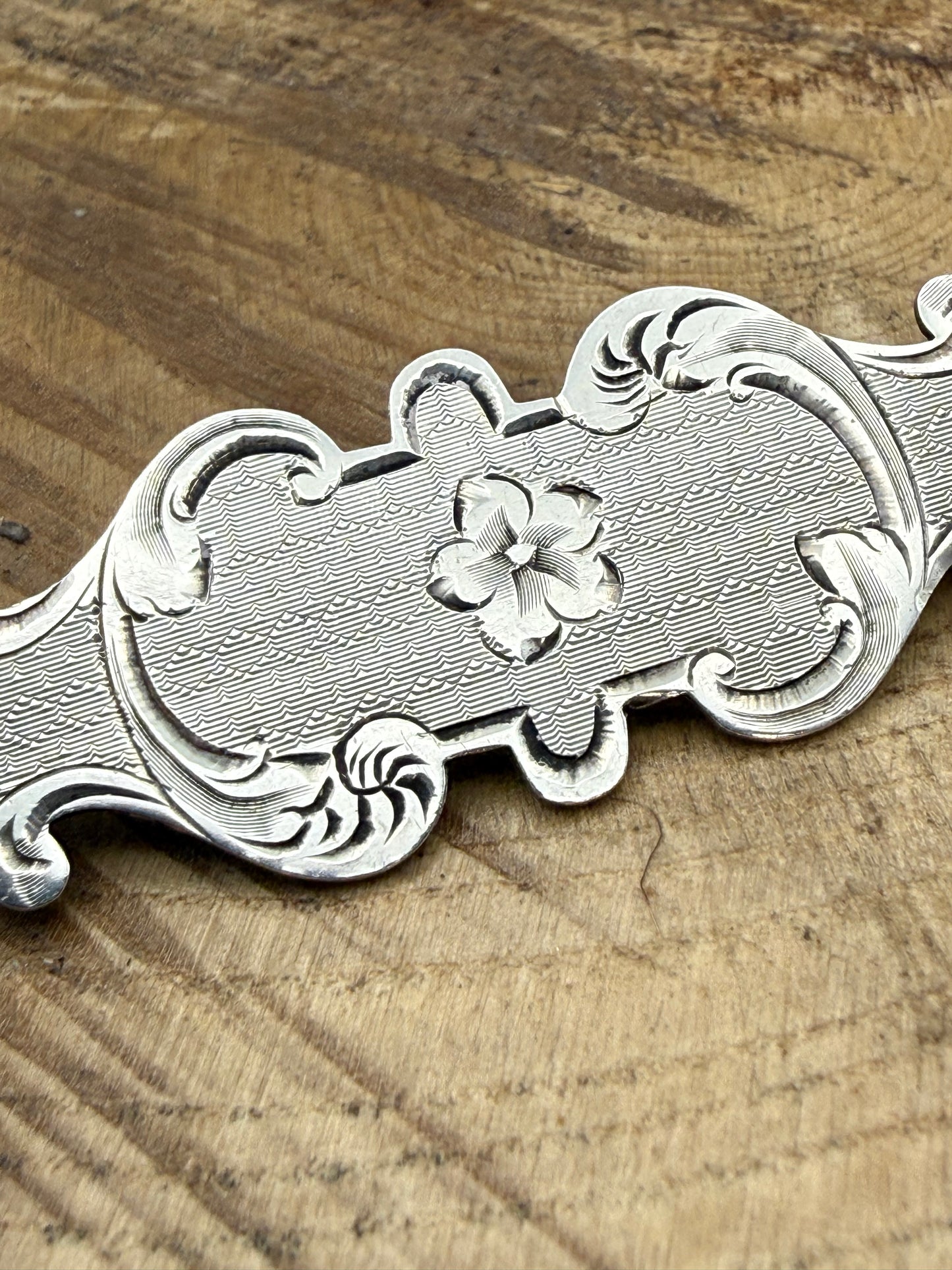 Victorian Sterling Silver Aesthetic Period Bar Brooch