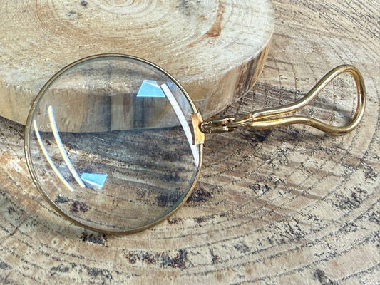 Antique Magnifying Glass with Folding Handle