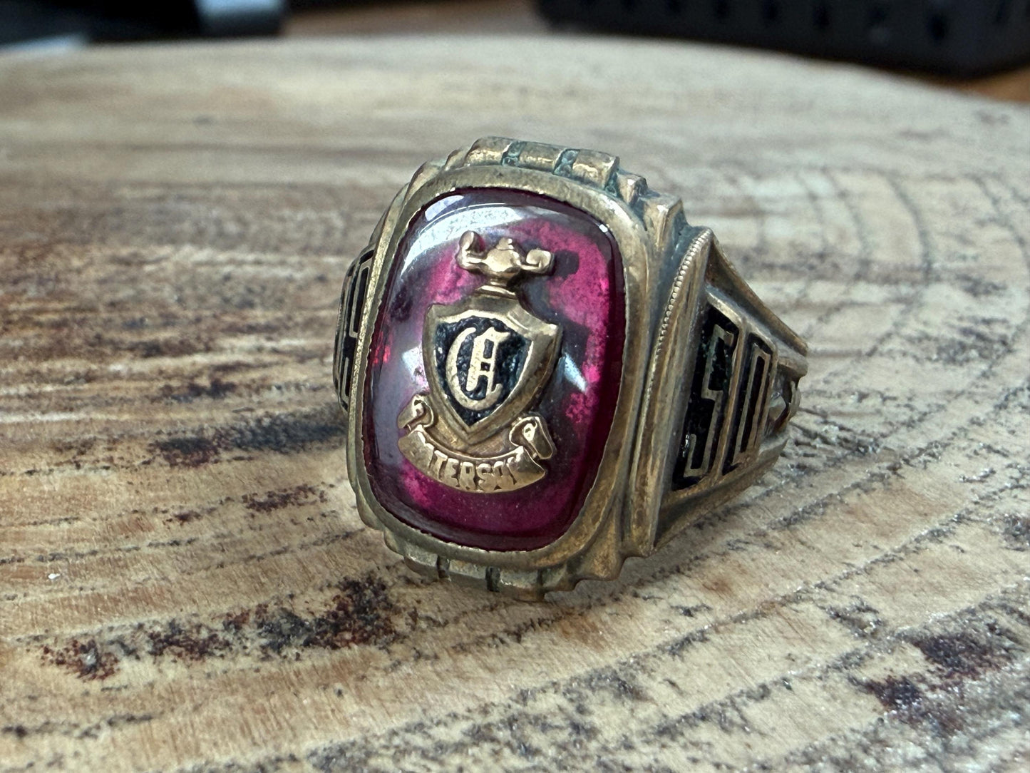 1950s American Class Ring from Paterson Central High School