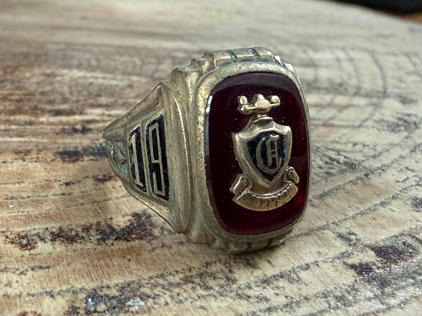 1950s American Class Ring from Paterson Central High School