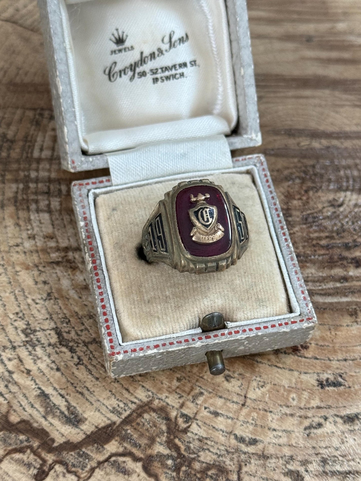 1950s American Class Ring from Paterson Central High School