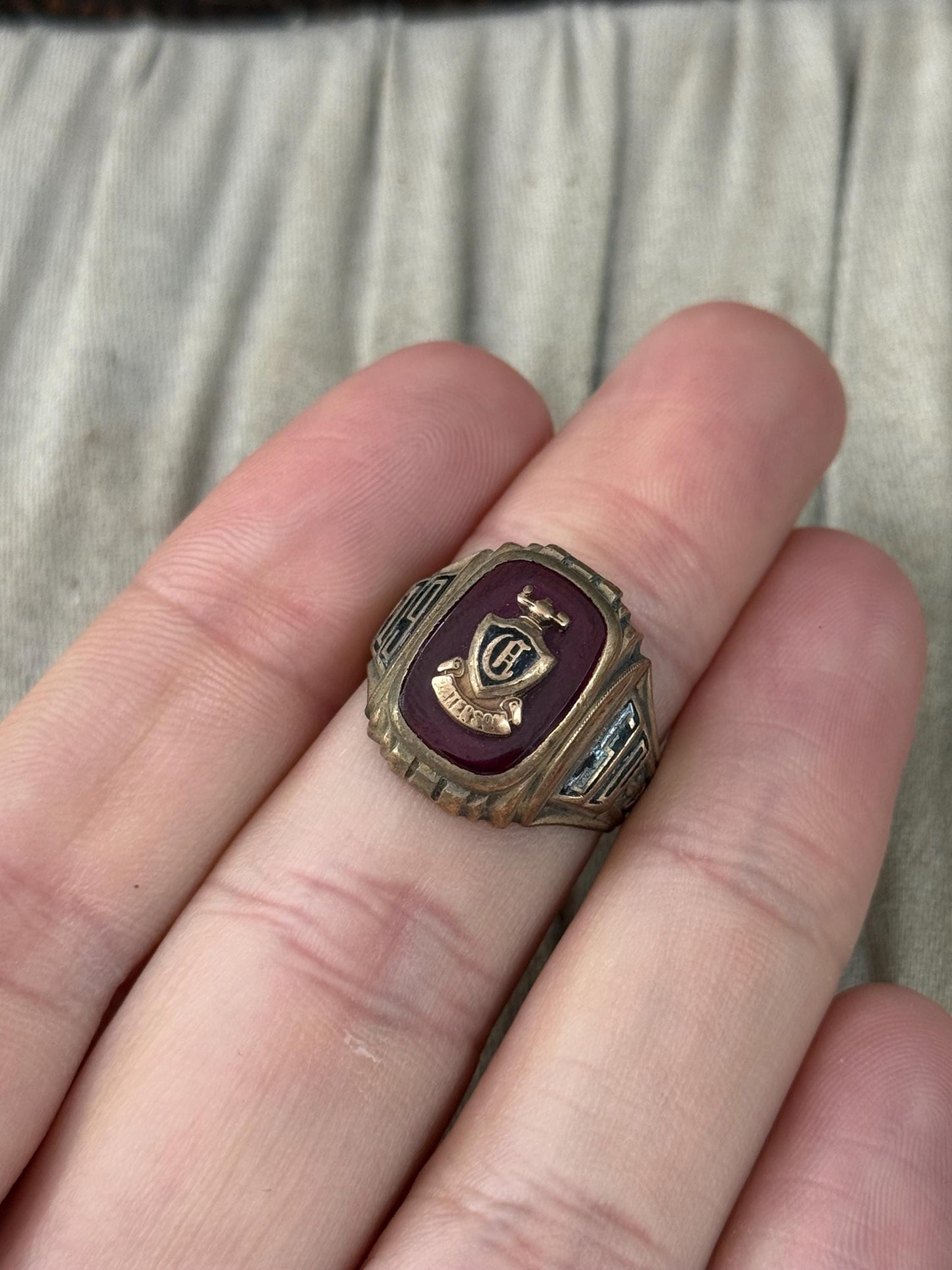 1950s American Class Ring from Paterson Central High School