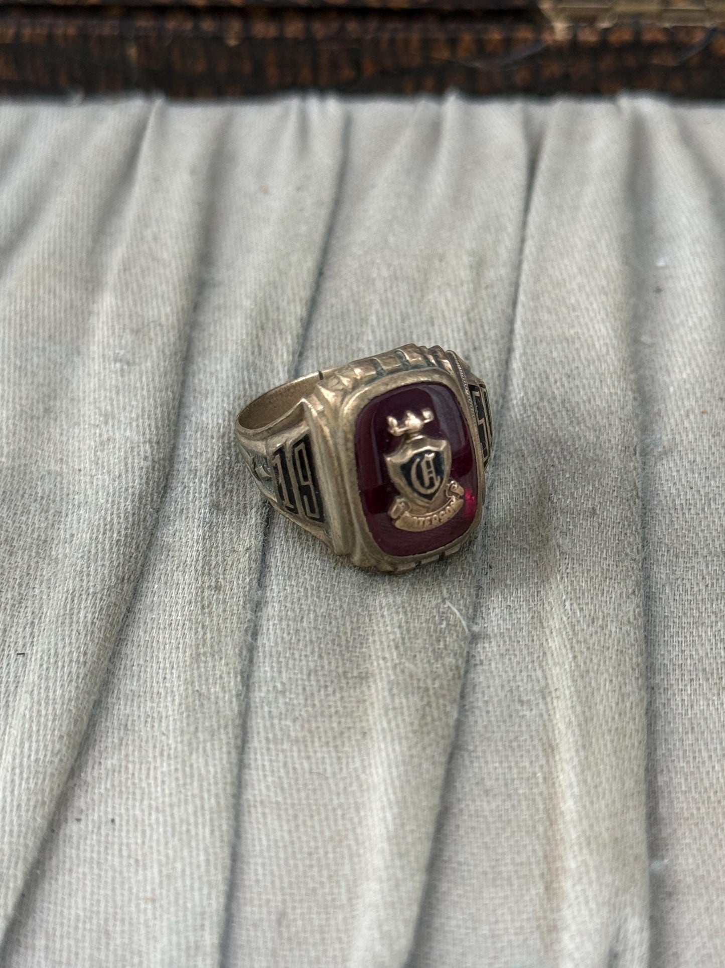 1950s American Class Ring from Paterson Central High School