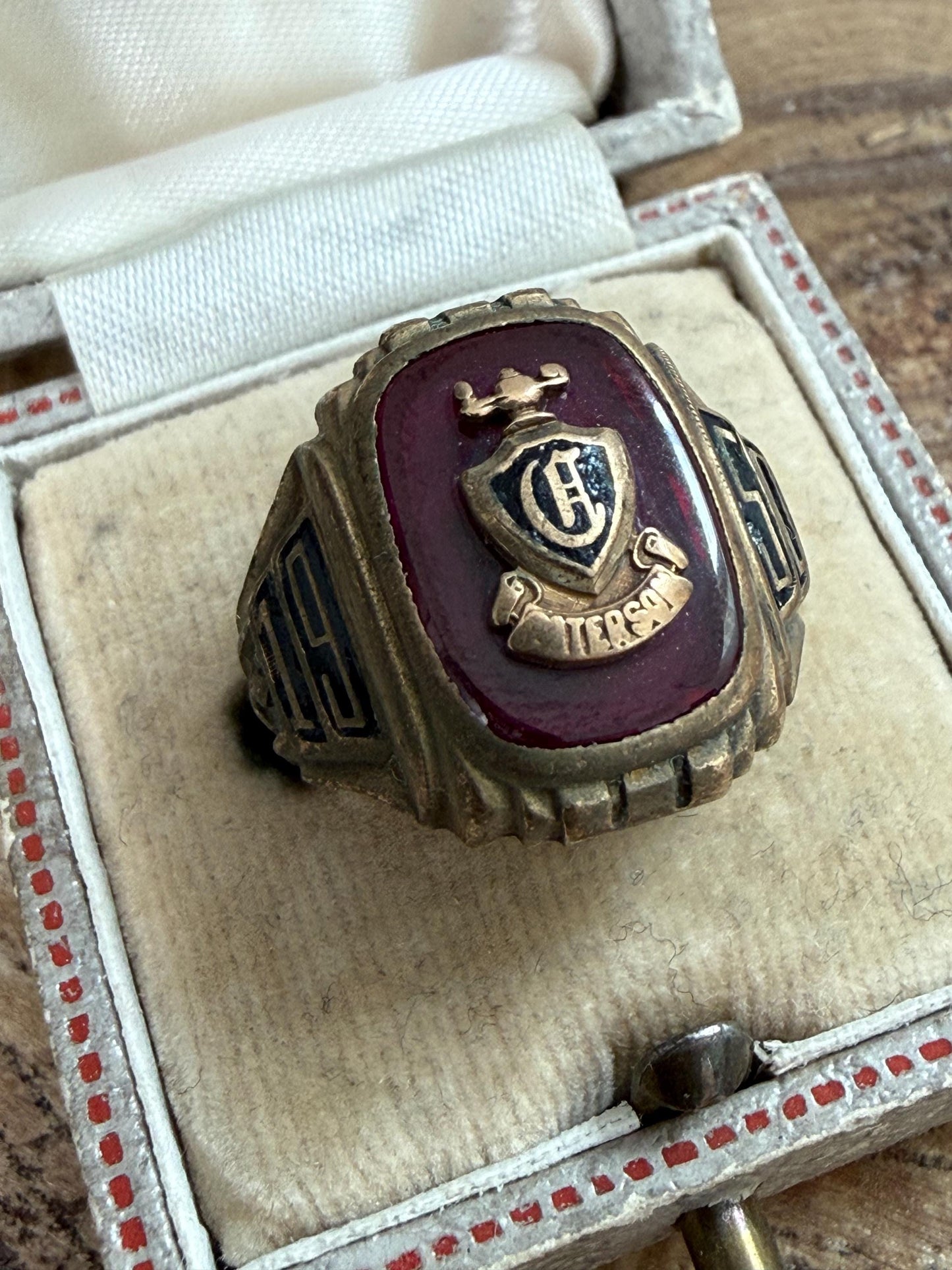 1950s American Class Ring from Paterson Central High School