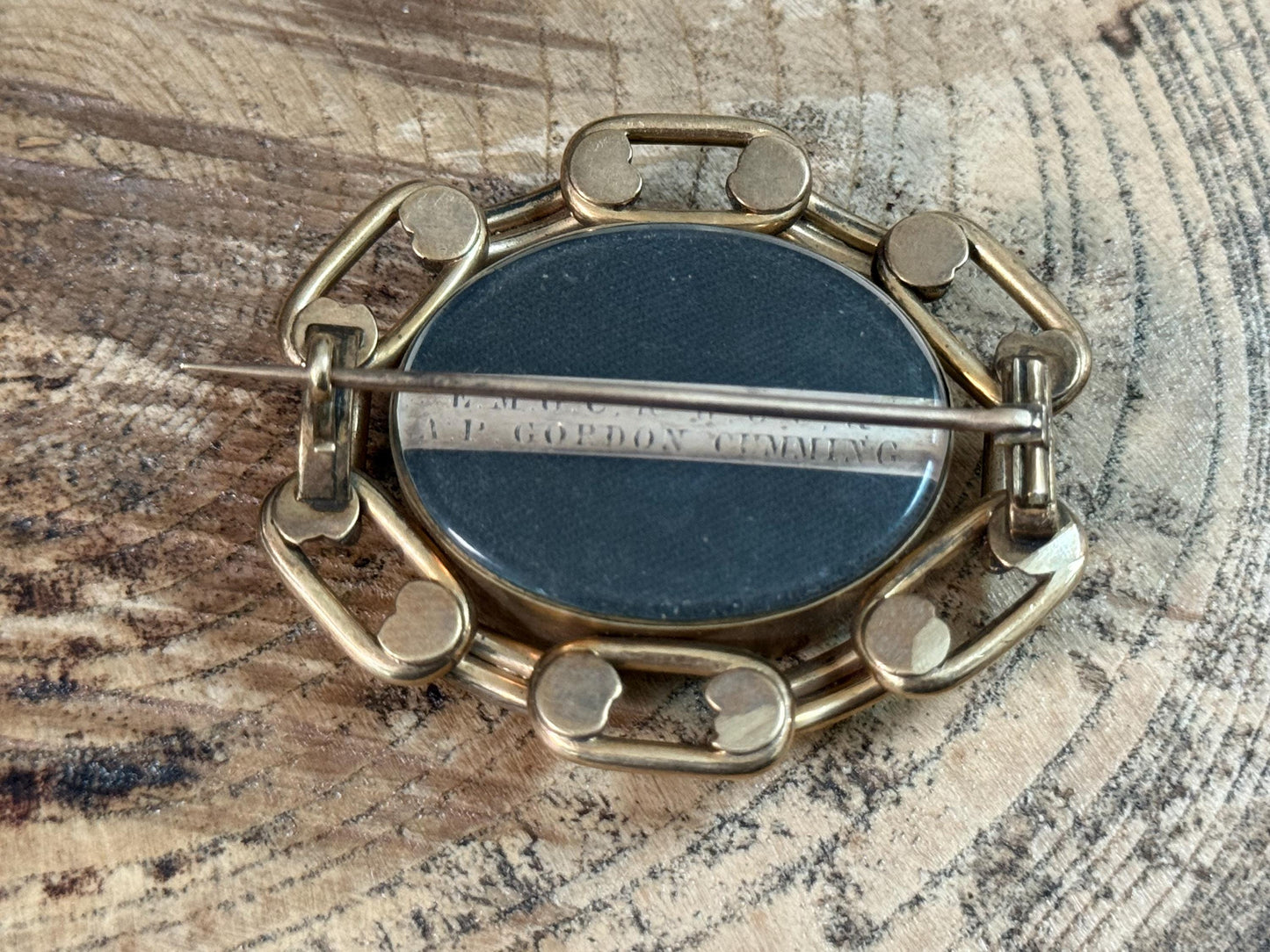 Scandalous Victorian Mourning Brooch, Aristocratic Gordon-Cumming