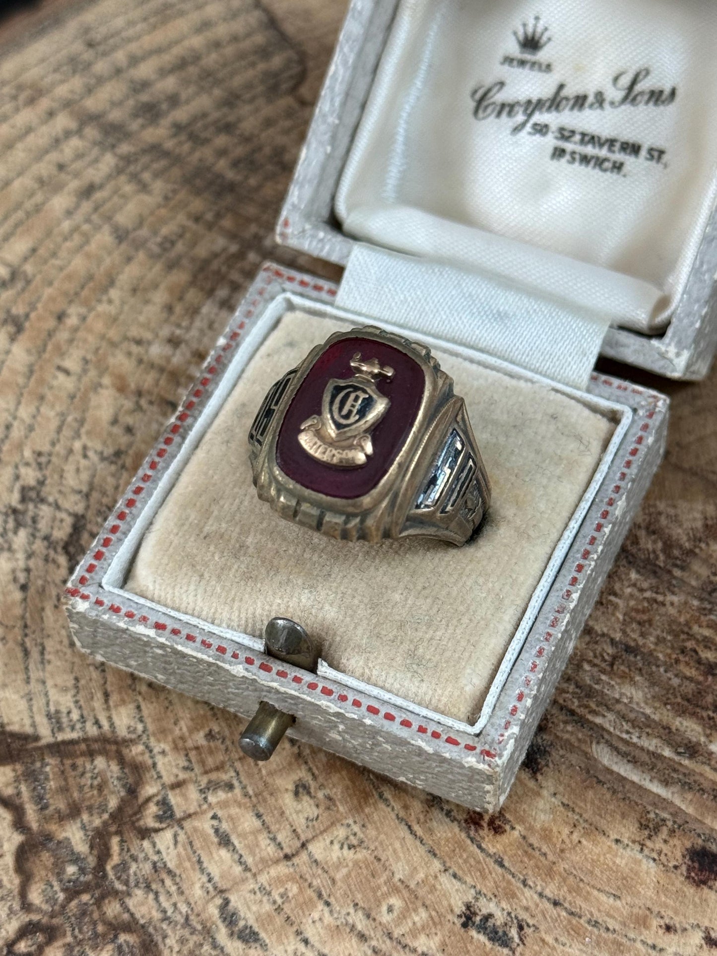 1950s American Class Ring from Paterson Central High School
