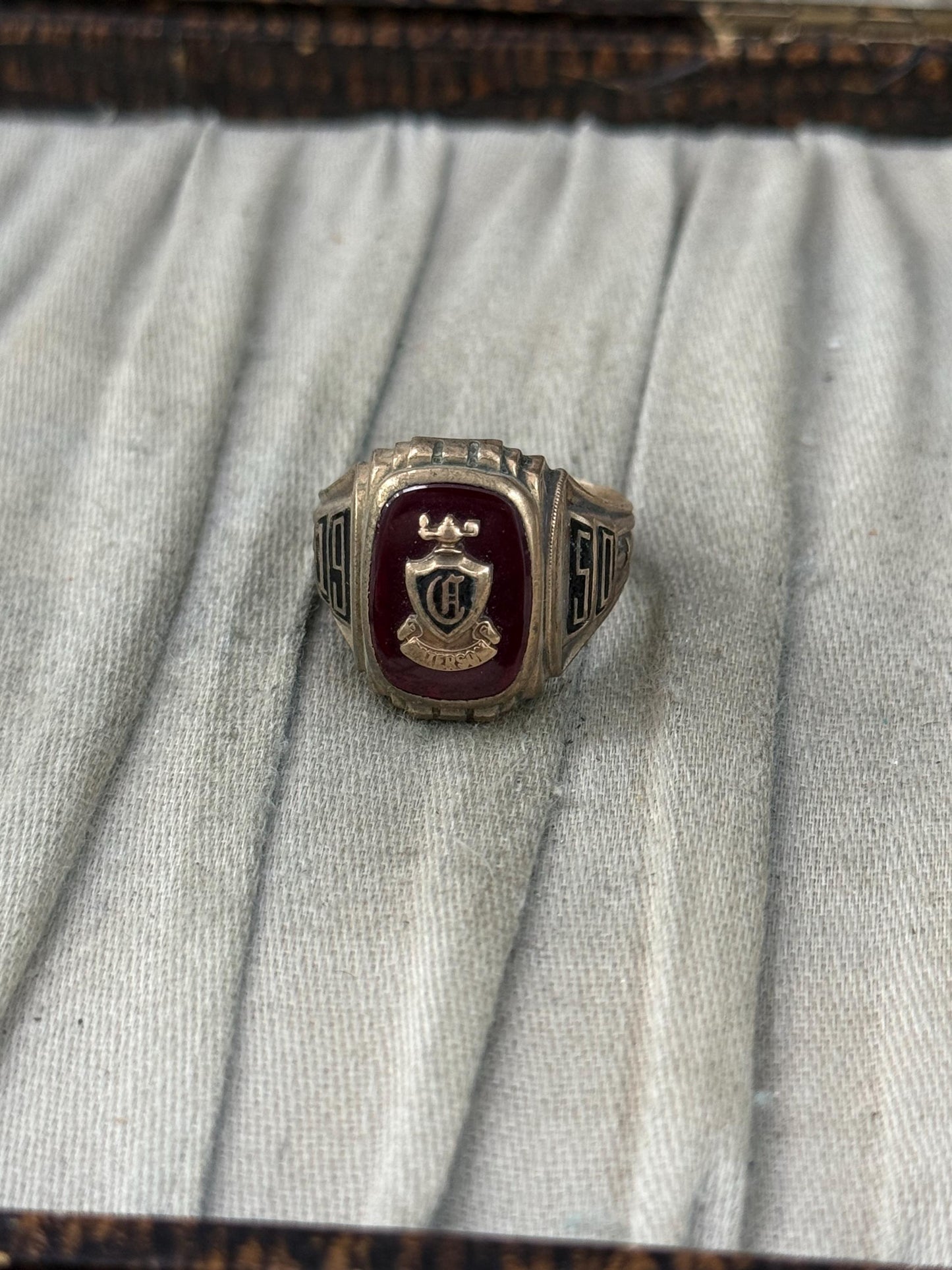 1950s American Class Ring from Paterson Central High School