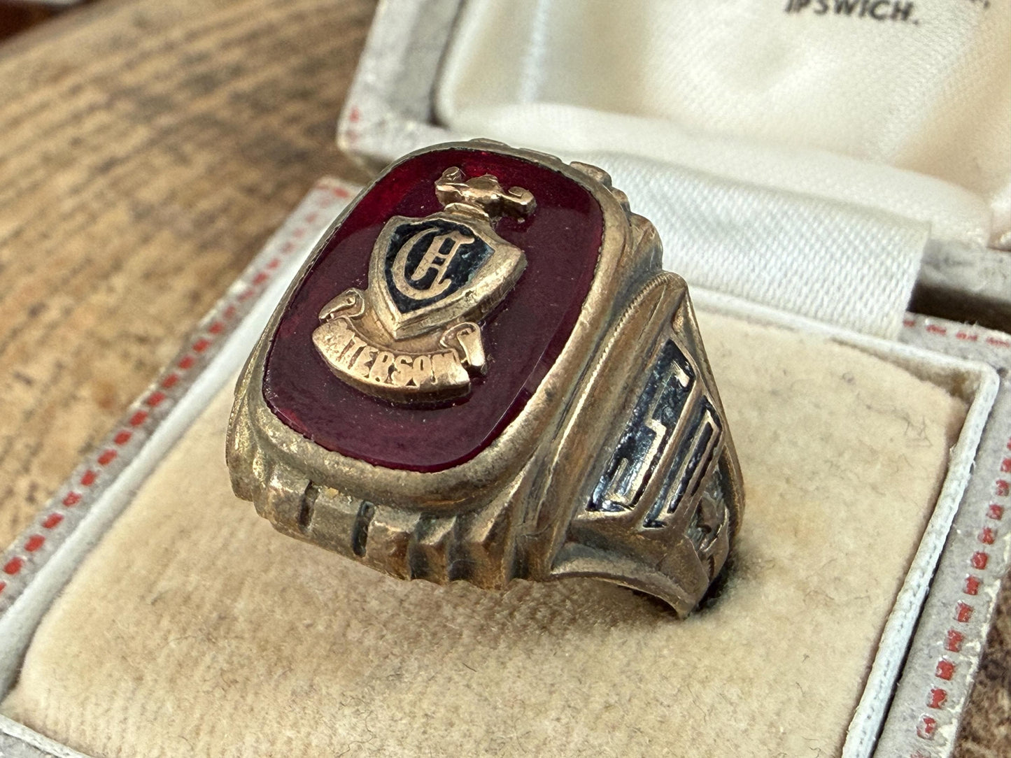 1950s American Class Ring from Paterson Central High School