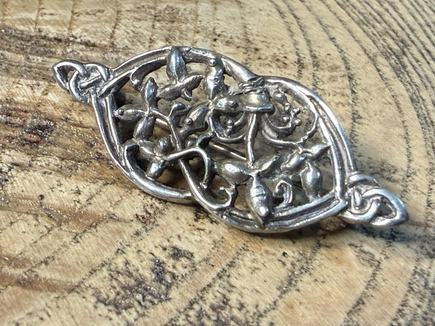 Art Nouveau Style Kit Heath Sterling Silver Brooch