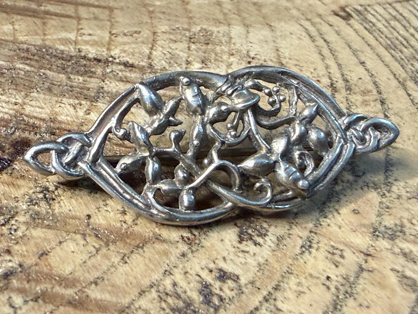 Art Nouveau Style Kit Heath Sterling Silver Brooch