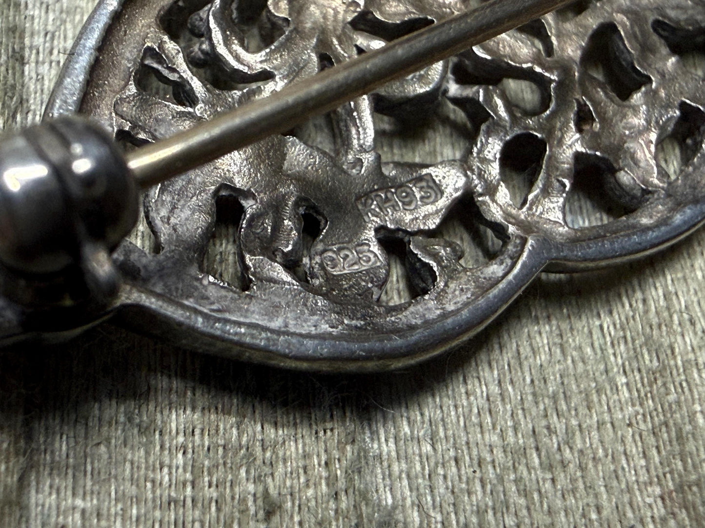 Art Nouveau Style Kit Heath Sterling Silver Brooch