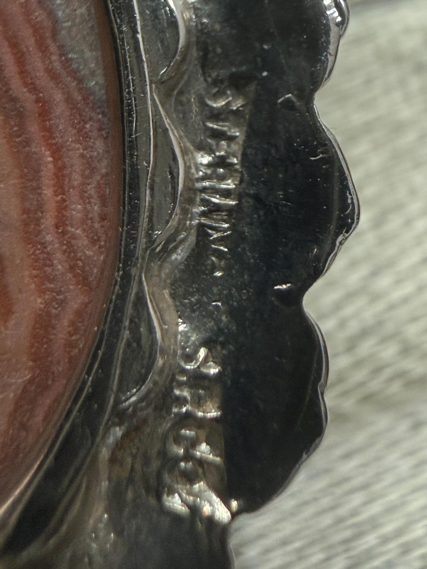 Vintage Sterling Silver Crazy Lace Agate Brooch