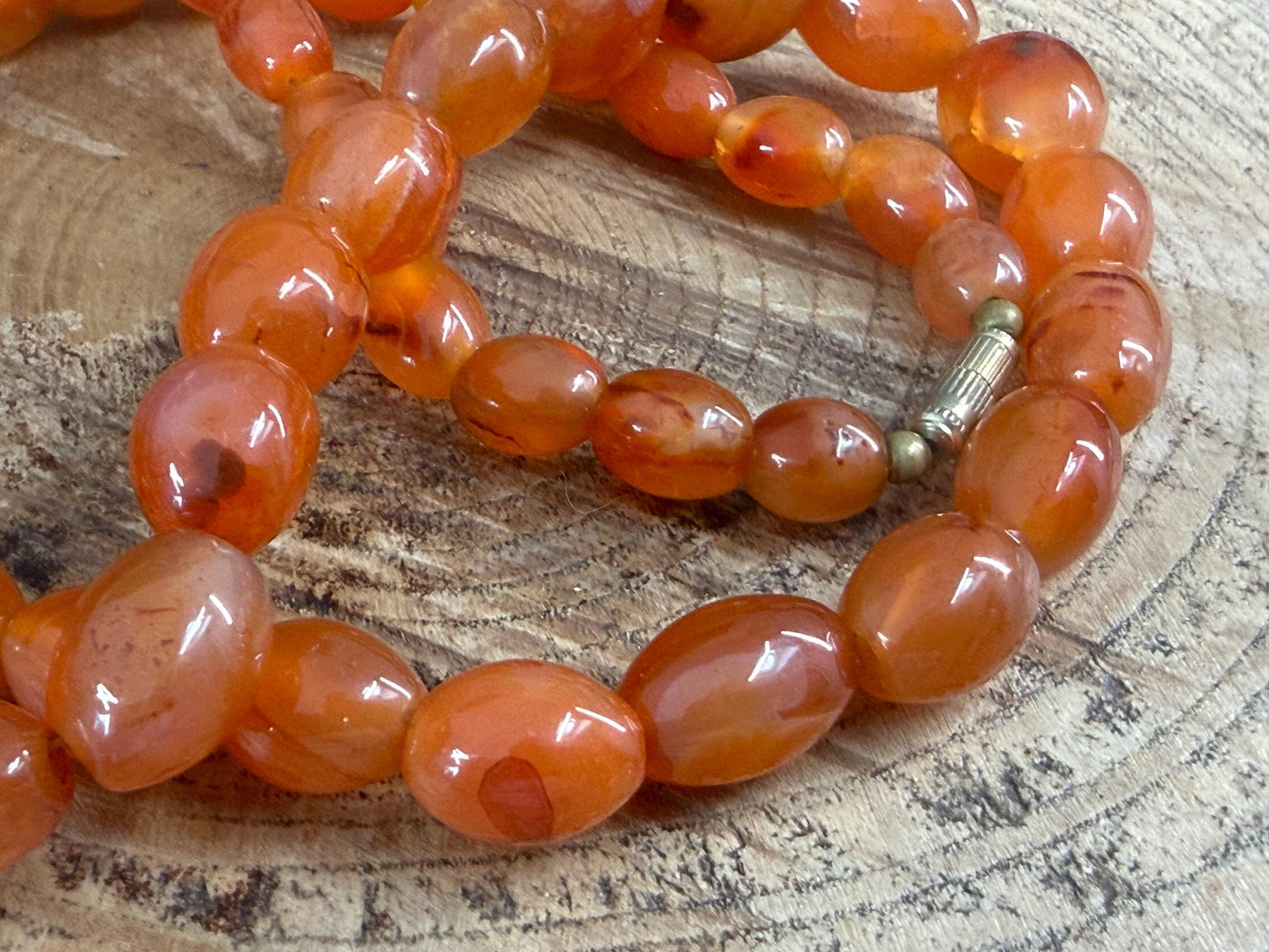 Vintage Chunky Carnelian Beaded Necklace