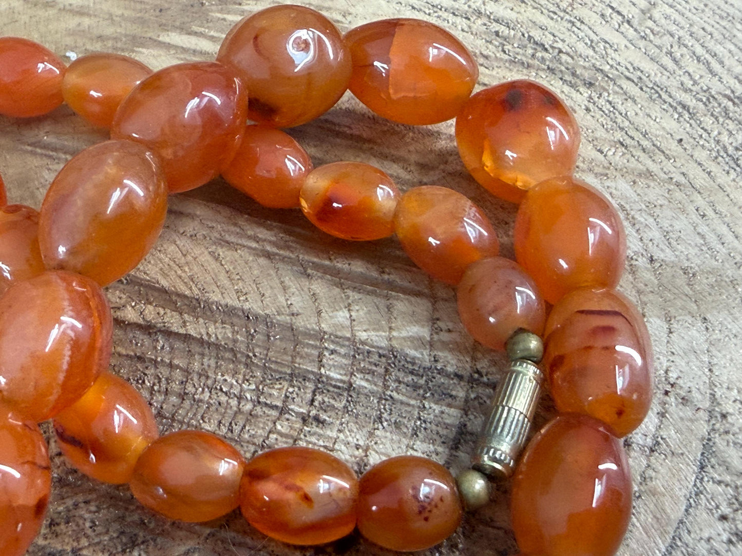 Vintage Chunky Carnelian Beaded Necklace