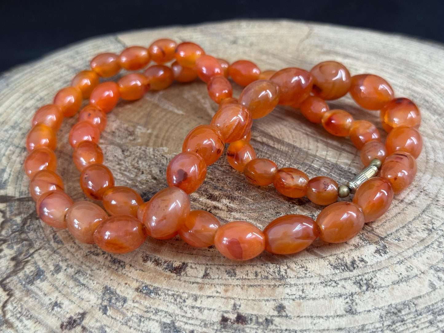 Vintage Chunky Carnelian Beaded Necklace