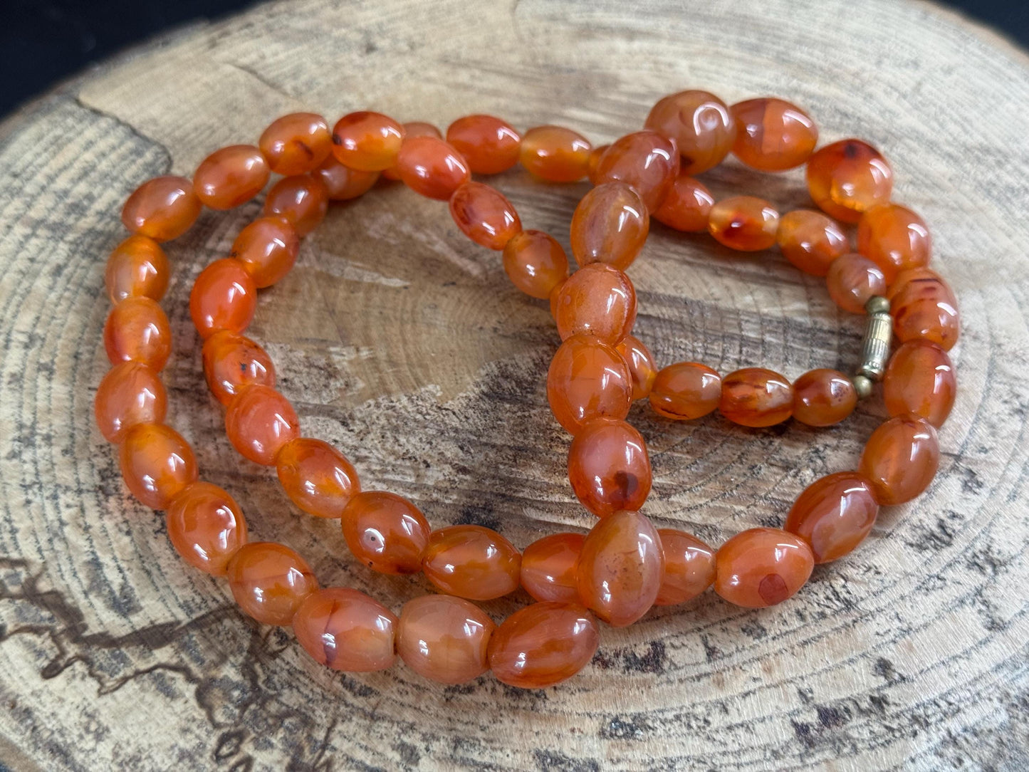 Vintage Chunky Carnelian Beaded Necklace