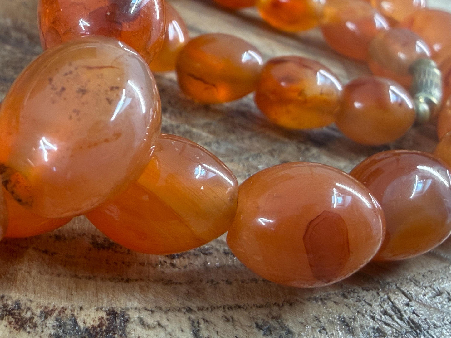 Vintage Chunky Carnelian Beaded Necklace