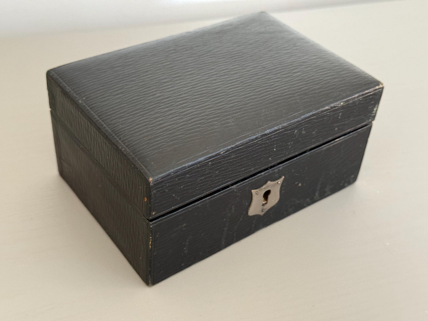 Antique Victorian Travelling Jewellery Box, Green Velvet