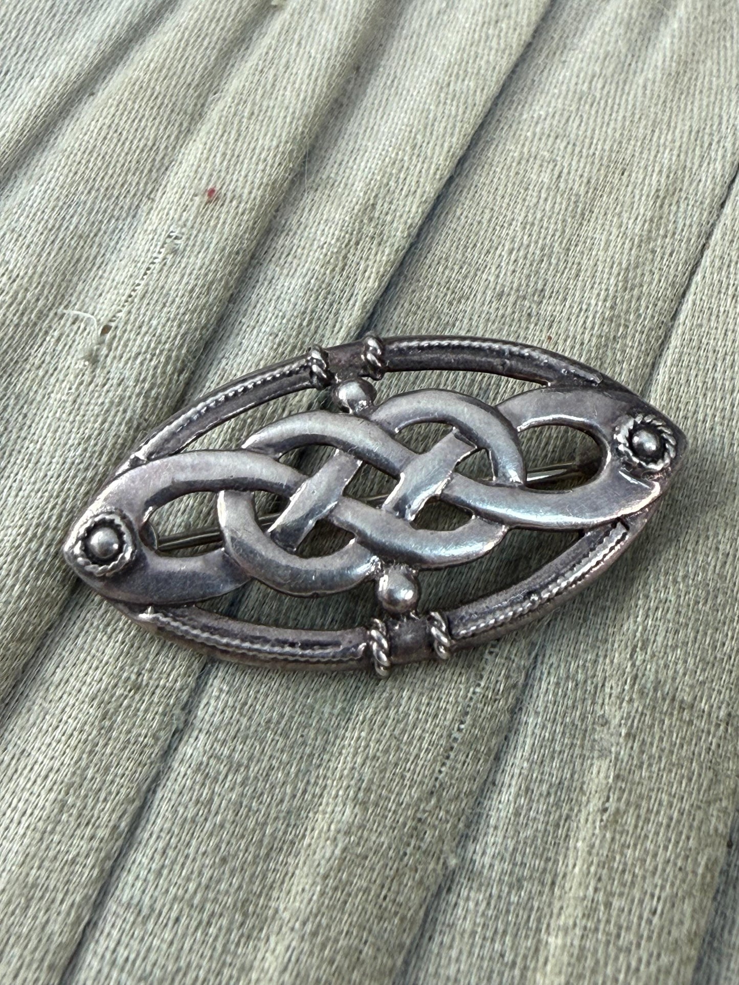 Vintage Kit Heath Celtic Knot Sterling Silver Brooch