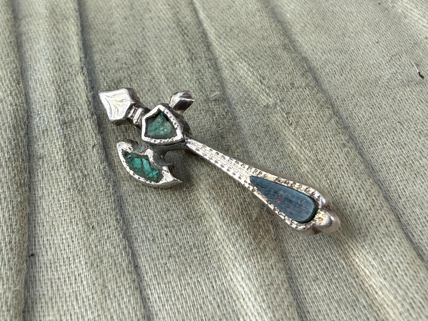 Antique Sterling Silver Scottish Axe Brooch