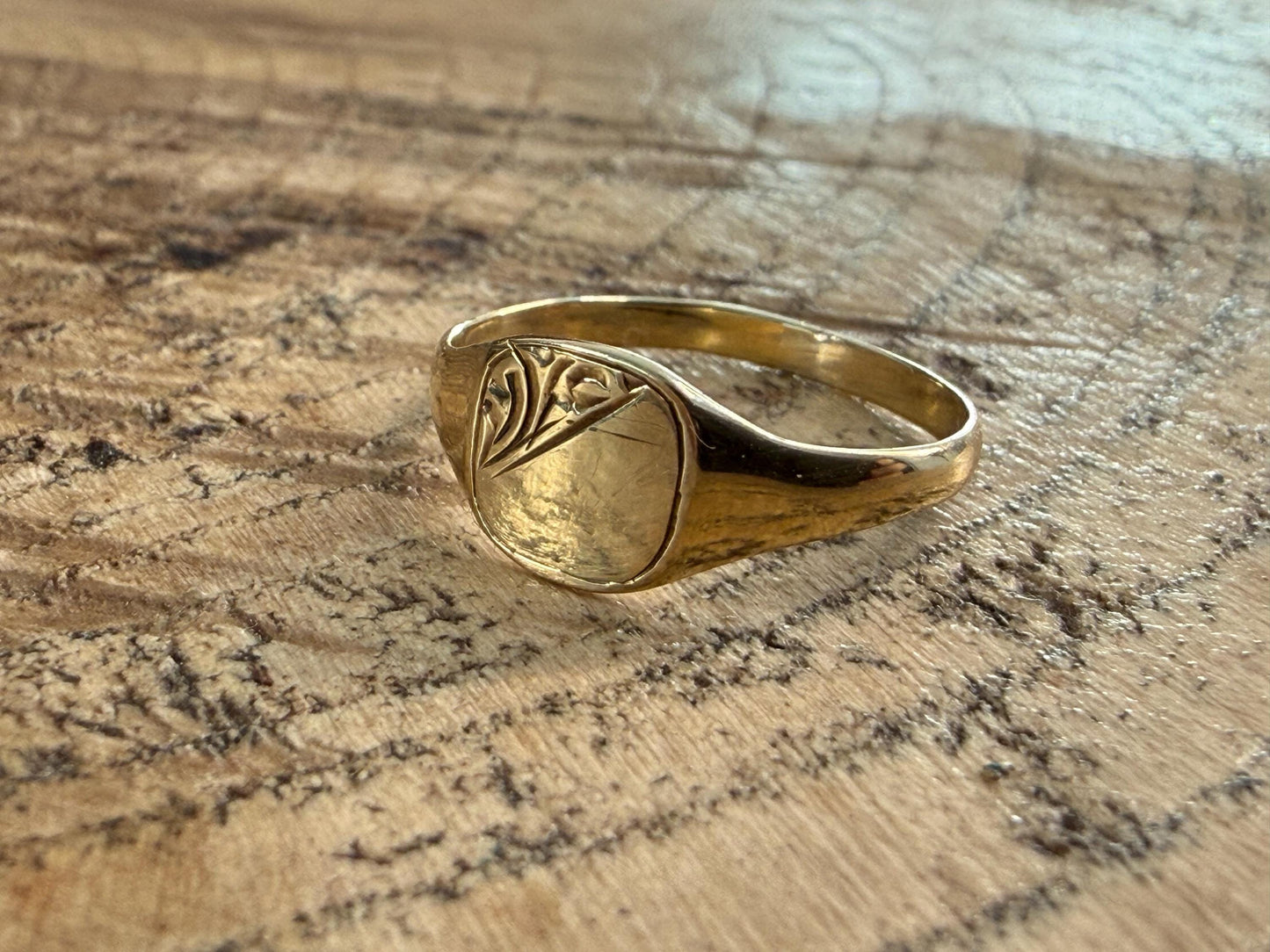 Vintage 9ct Gold Signet Ring for Christening or Pinky