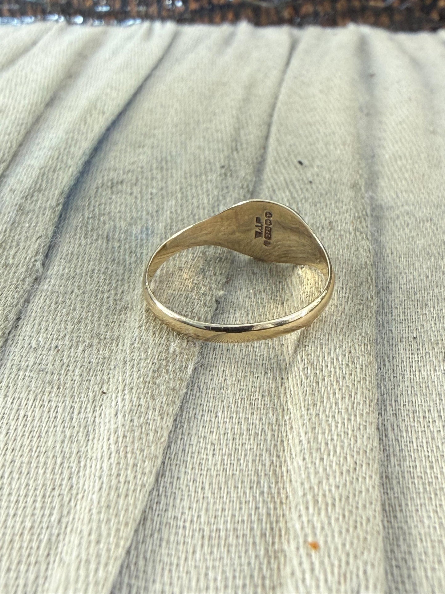 Vintage 9ct Gold Signet Ring for Christening or Pinky